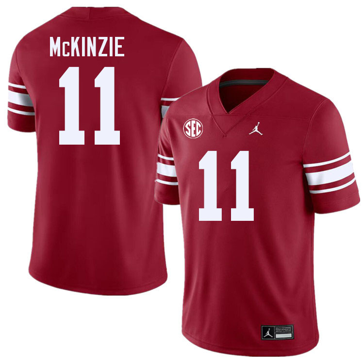 Men #11 Kobie McKinzie Oklahoma Sooners 2024 SEC Conference College Football Jerseys-Throwback